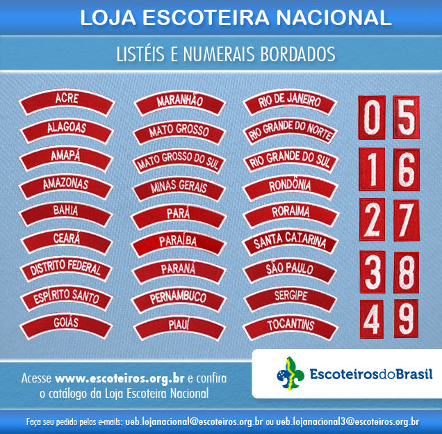 Loja Escoteira Nacional � List�is e Numerais Bordados