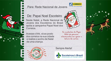 Rede Nacional de Jovens abraça a campanha Papai Noel dos Correios 